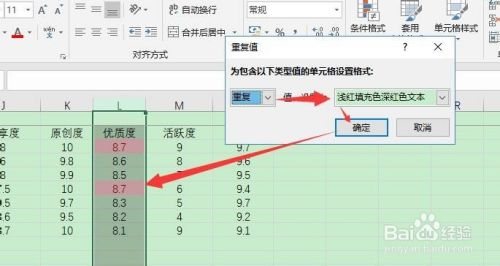 Excel表格中如何高亮重复项