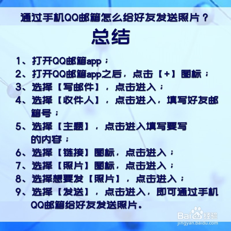 通过手机QQ邮箱怎样给好友发送照片?