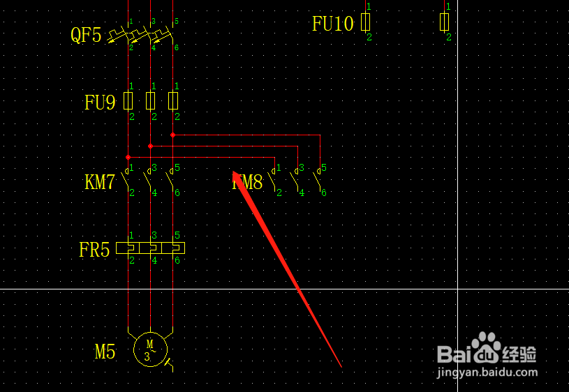 在EPLAN设计正反转电路反转交流接触器的连接线