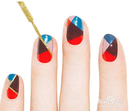 自己DIY拼色美甲