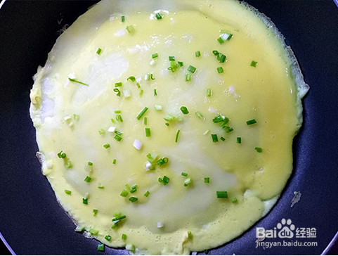 葱花鸡蛋：饼配上小菜，米粥，营养又简单的早餐