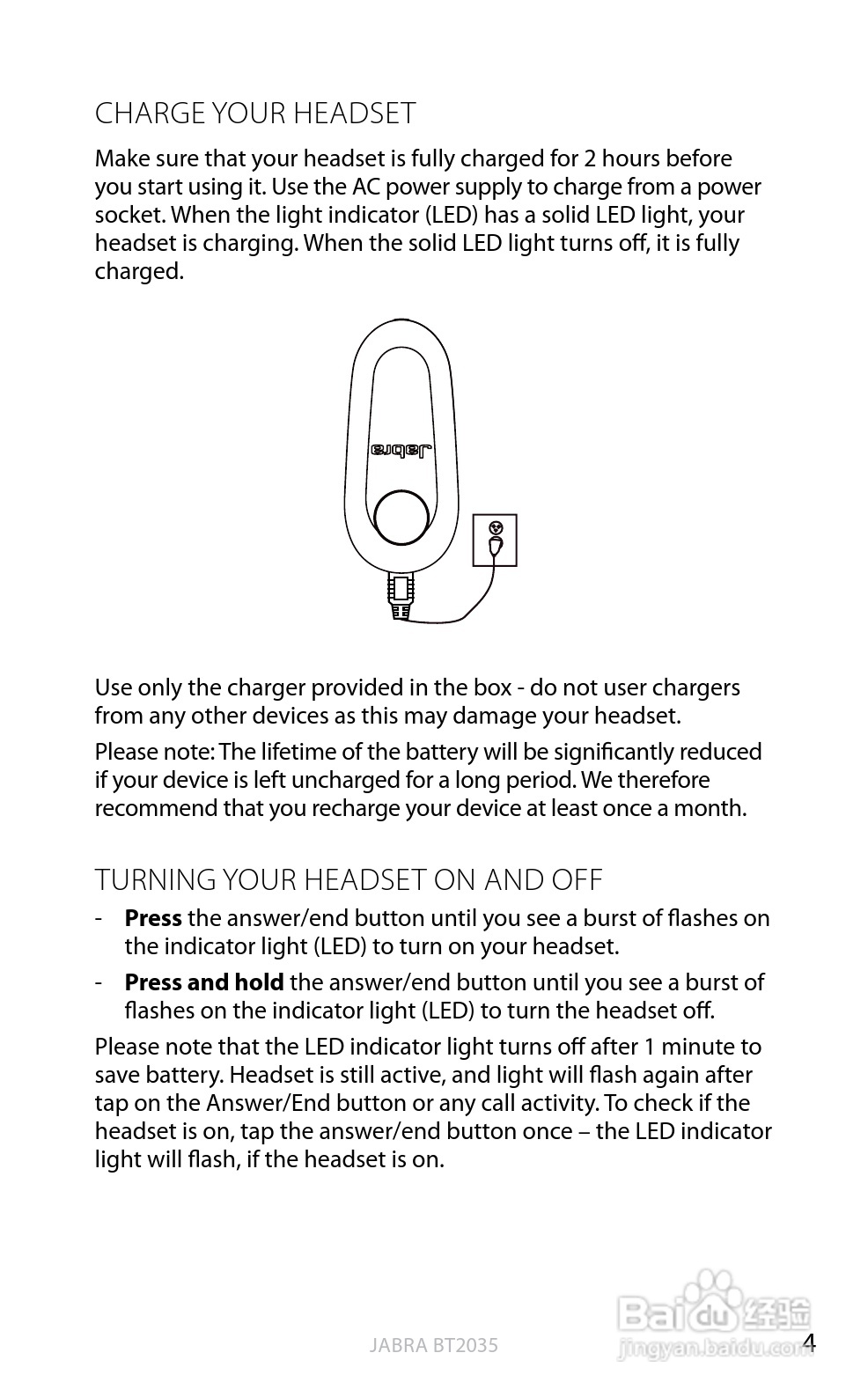 捷波朗BT2035蓝牙耳机使用说明书:[1]