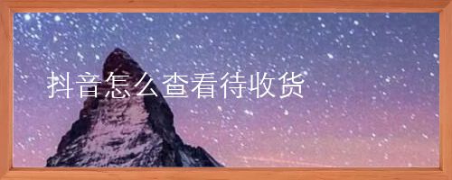 抖音怎么查看待收货订单