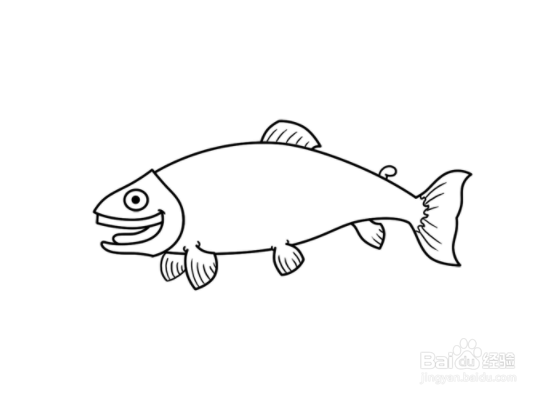 如何画卡通鱼