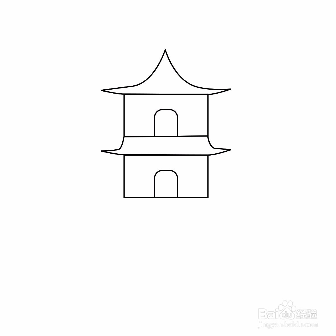 中国建筑简笔画铁塔图片