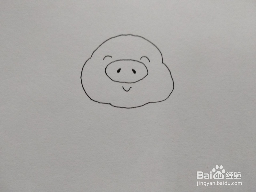 猪年爱心猪简笔画方法