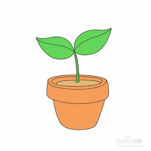 如何画盆栽简笔画