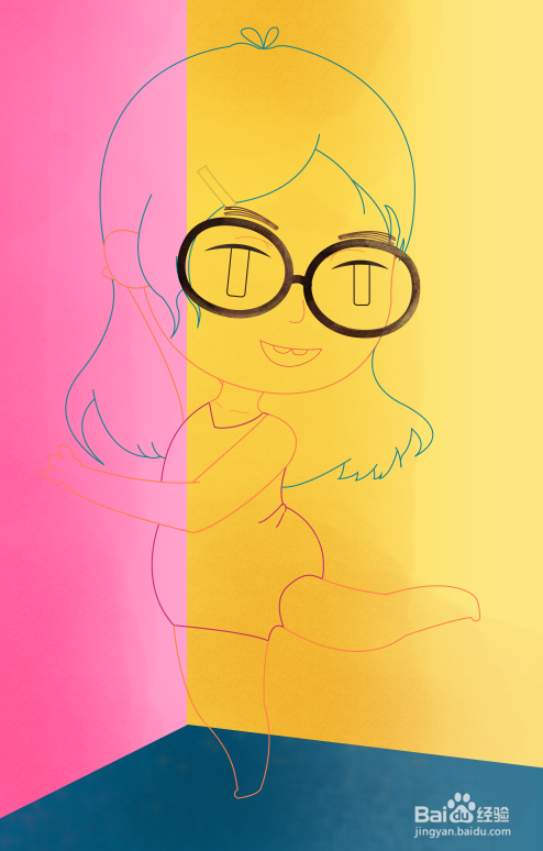 教你用ps+ai画一个跳舞的小孩插画