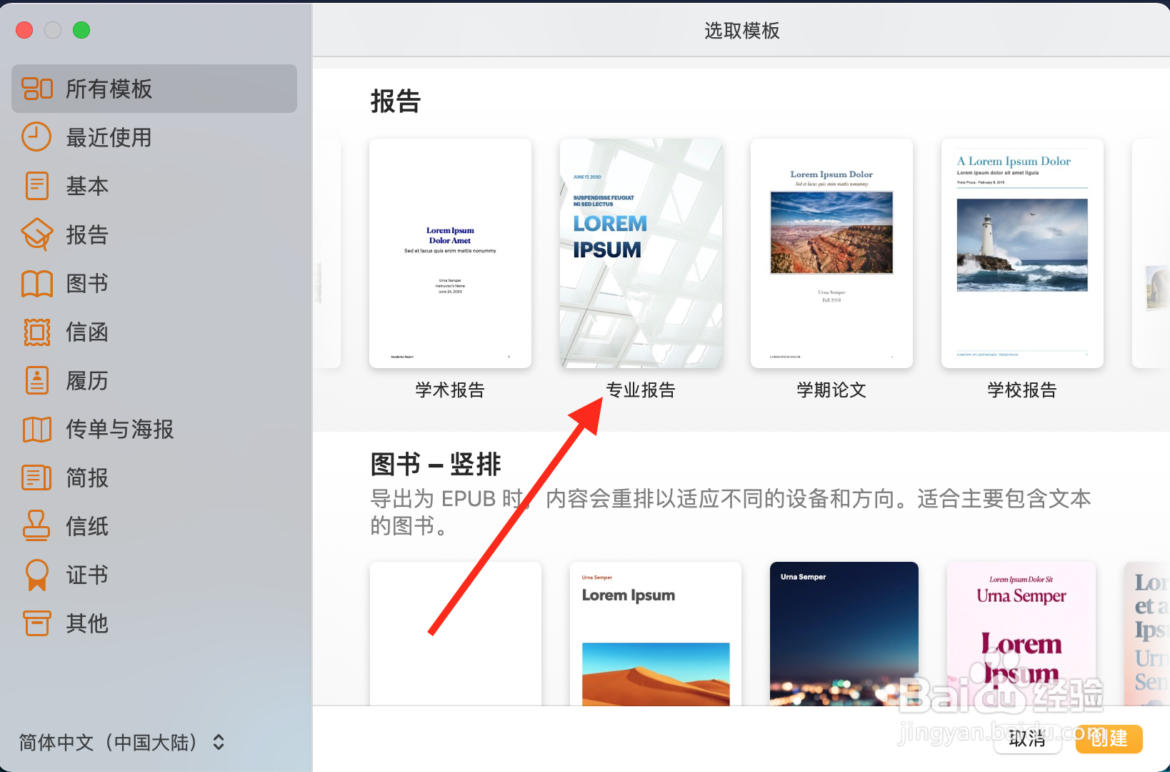 苹果电脑如何使用Pages文稿创建专业报告