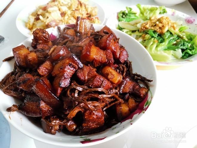 软糯不腻家常红烧肉炖干豆角