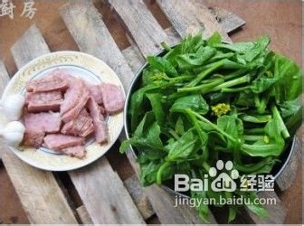 补充维生素的简单小炒----午餐肉炒菜芯