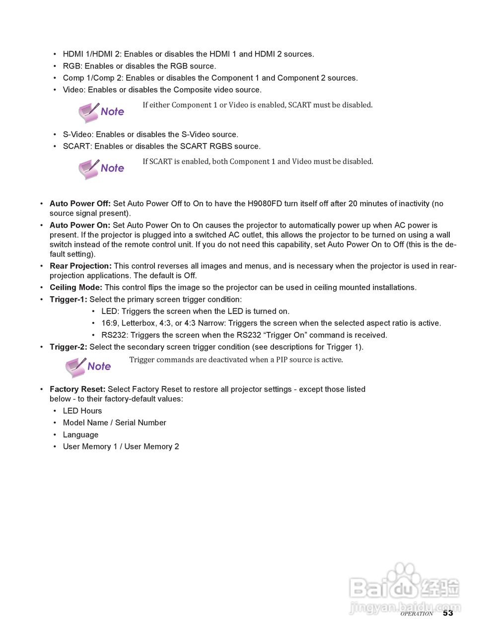 丽讯Vivitek H9080FD投影机说明书:[6]