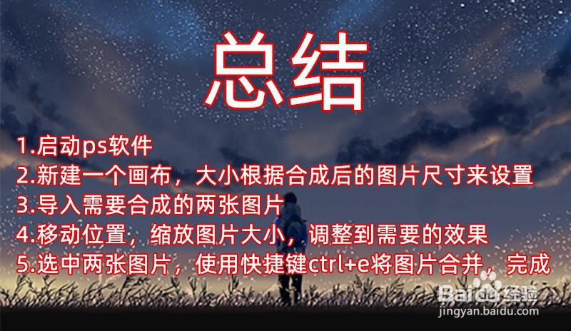 Ps中如何把两张图片合成一张图片
