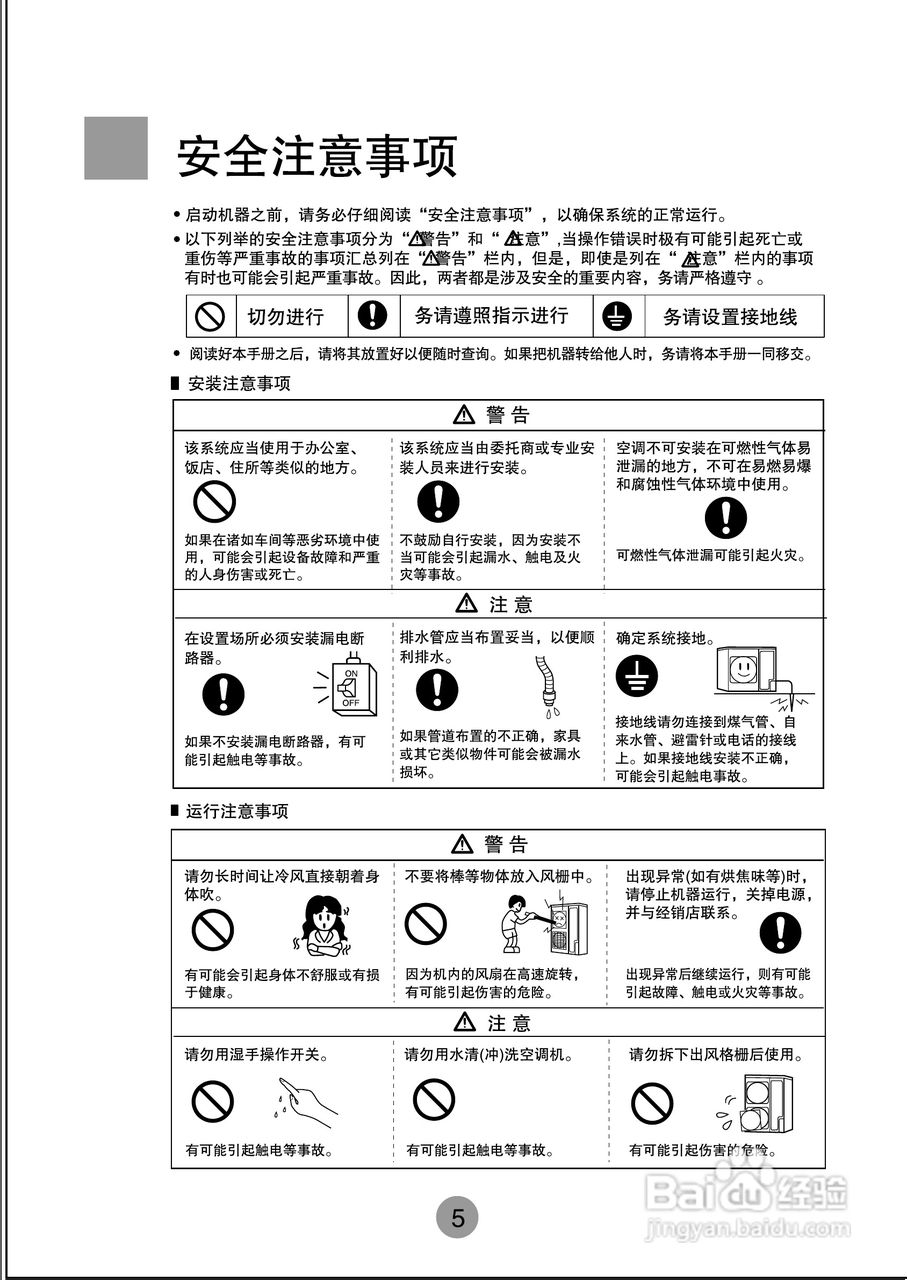 海尔商用空调KF9(R)-125EW/E(H)使用安装说明书:[1]