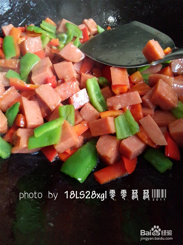 私房菜:双椒炒火腿