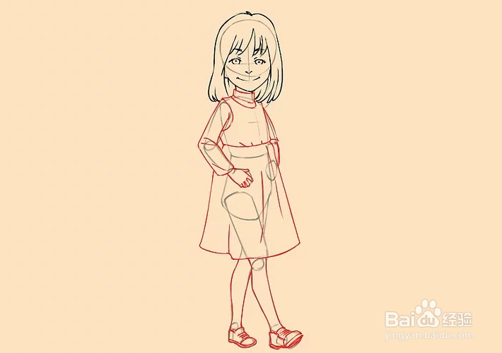 怎么画卡通小女孩