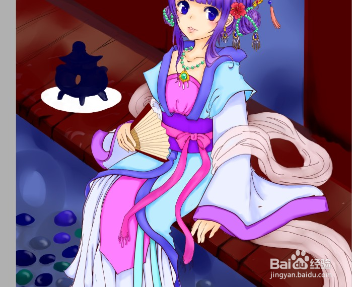 SAI绘画古装全过程 超详细