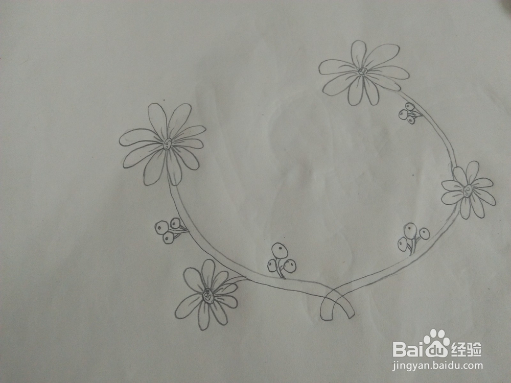 手账花边之清新的花环怎么画