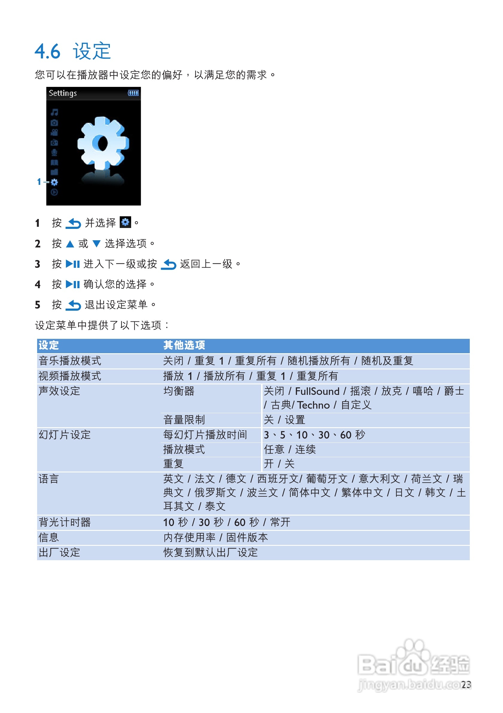 飞利浦SA3425便携式视频播放机使用说明书:[3]