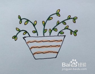 <b>简笔画：绿色植物盆景（画法教程）</b>