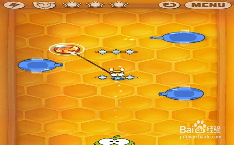 手机游戏割绳子level10-6三星攻略