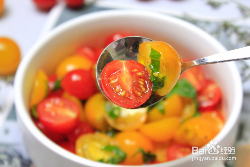 营养美味的蜂蜜紫苏小番茄