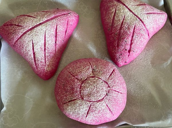 火龙果麻薯肉松软欧包