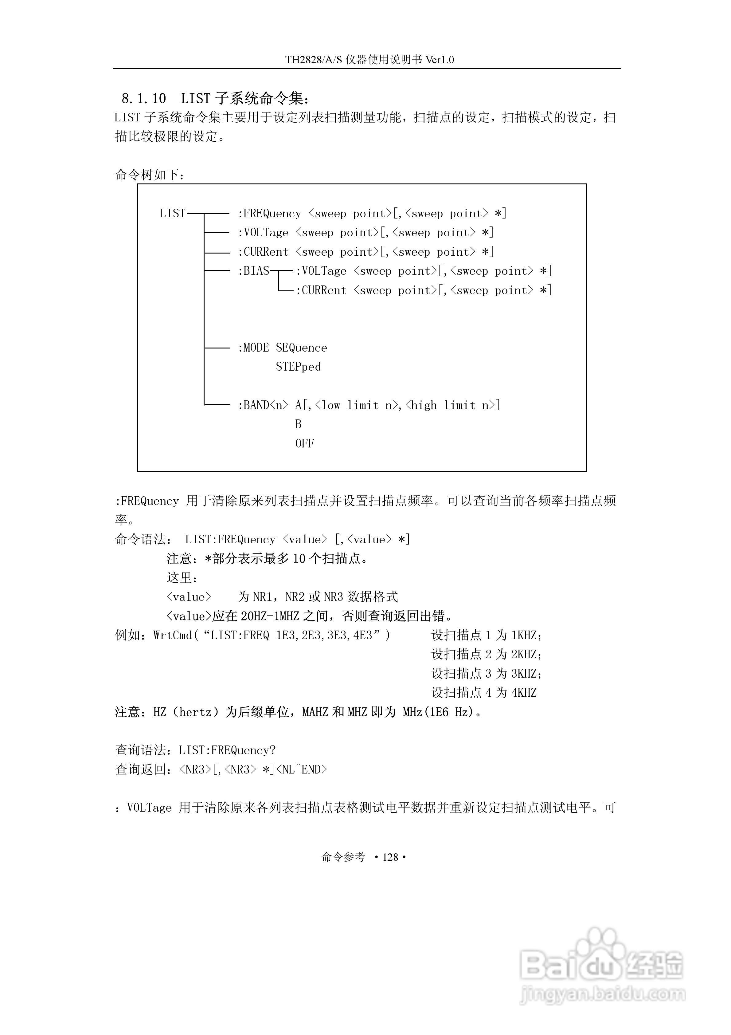 锦流源电子TH2828/TH2828A/TH2828S元件参数分析仪说明:[15]