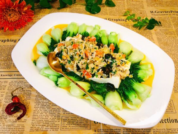 奶白菜醋蟹粉豆腐