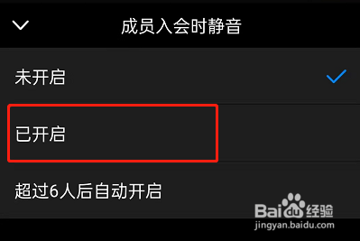 钉钉开启成员入会静音步骤