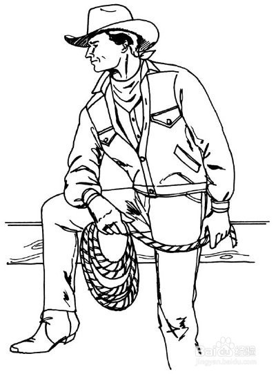 如何在5个步骤中画卡通的牛仔