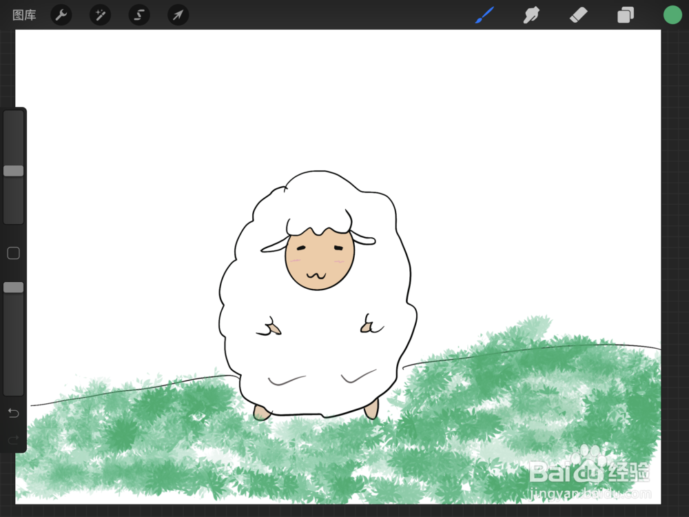 ipad简笔画-小绵羊画法