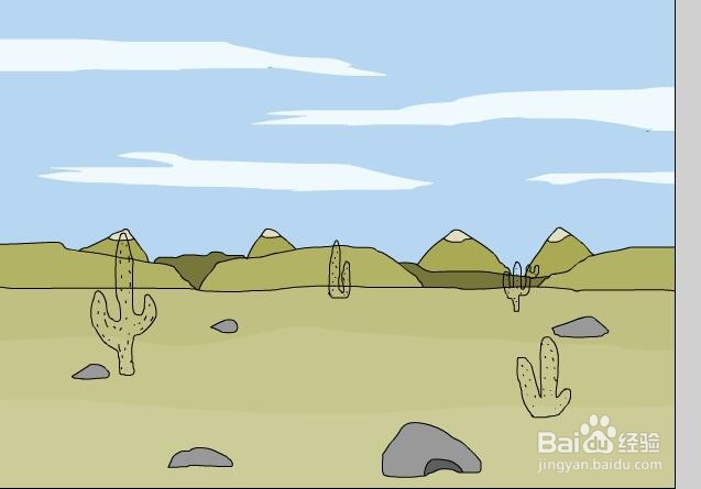 flash绘制一个荒野的场景