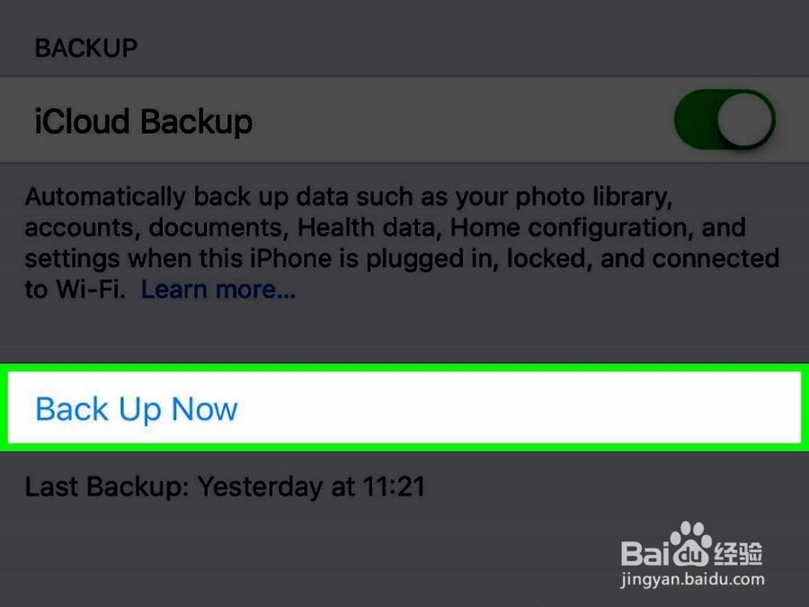 如何将iPhone数据备份到iCloud