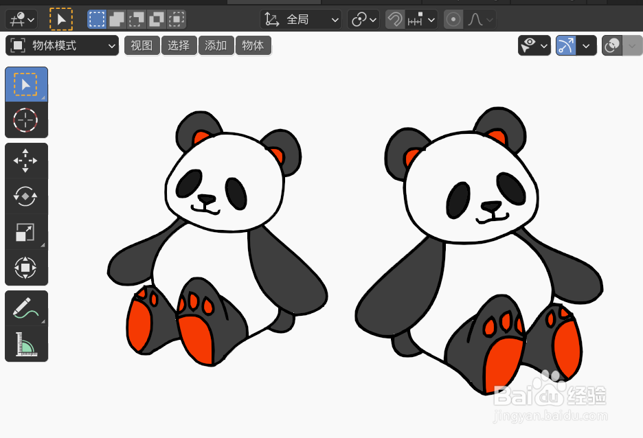 如何使用blender2.9快速设计玩具熊猫简图模型