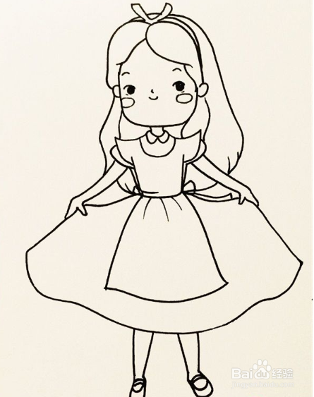 爱丽丝的简笔画简单图片