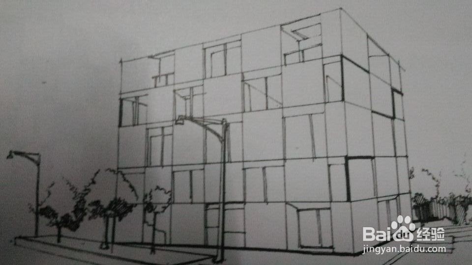 如何快速手绘几何型建筑