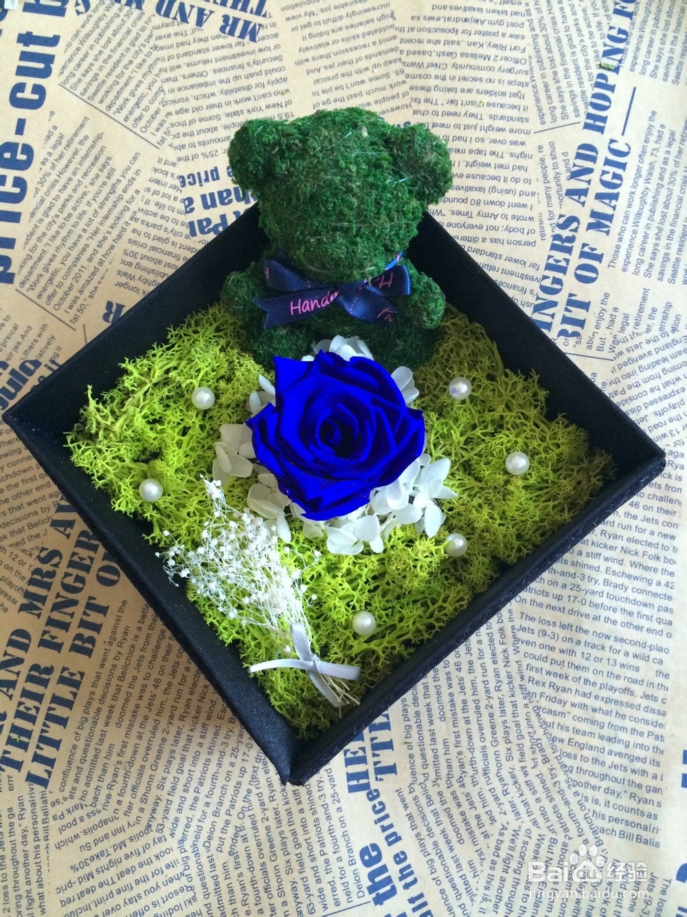 永生花盒DIY制作教程—绣球的固定方法