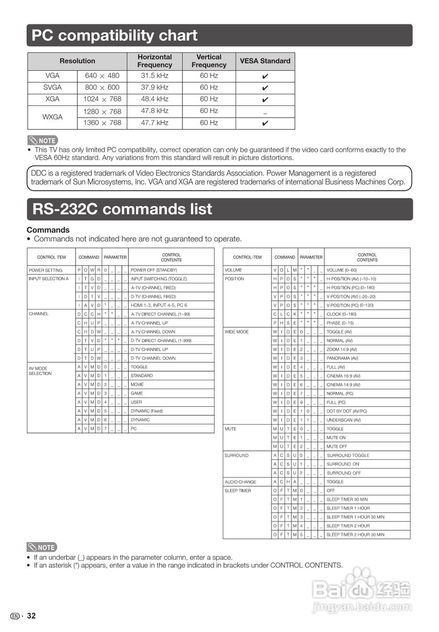 声宝LC-26LX430H型液晶电视机说明书:[8]
