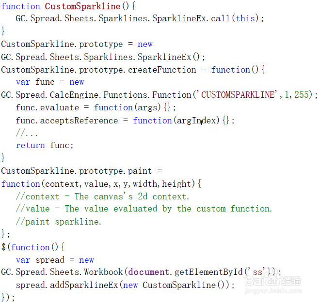 Java环境下实现SpreadJS自定制函数迷你图