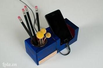 用包装盒做两用笔筒