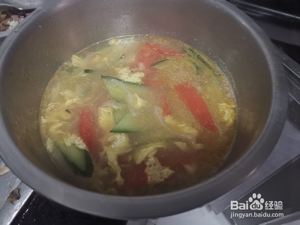 黄瓜柿子鸡蛋汤