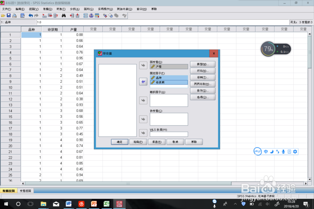 运用spss软件进行双因素有重复方差分析