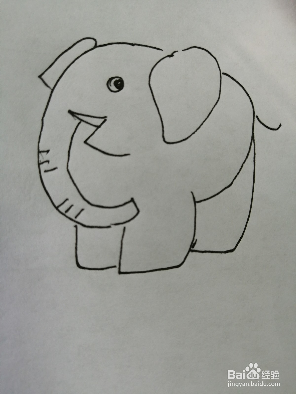 怎么画简笔画可爱的大象