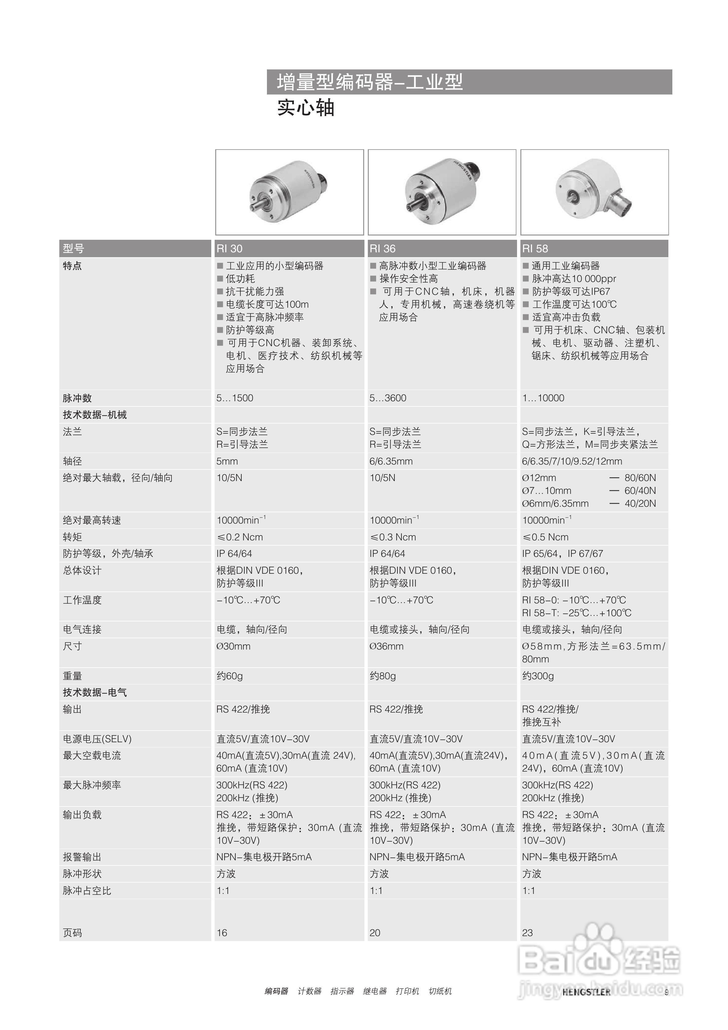 Hengstler 增量型编码器产品说明书:[1]