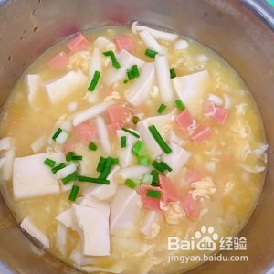 美食汤羹--豆腐火腿菇