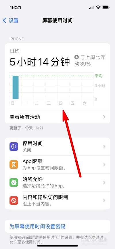 苹果13如何设置屏幕使用时间