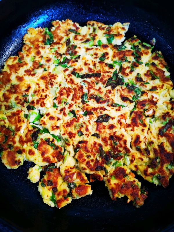 鸡蛋馒头蔬菜饼