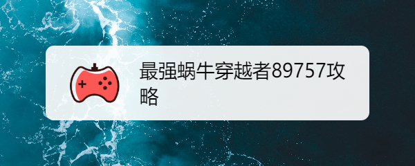 最强蜗牛穿越者89757攻略