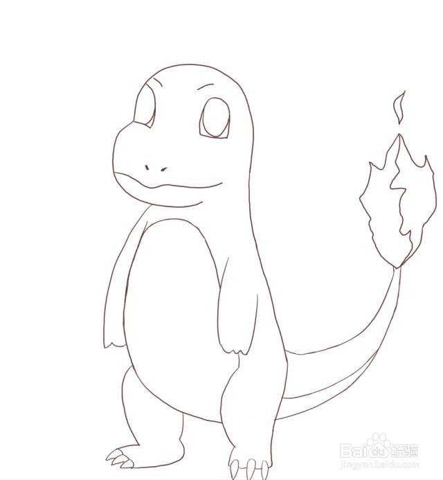 怎么画精灵宝可梦里的小火龙
